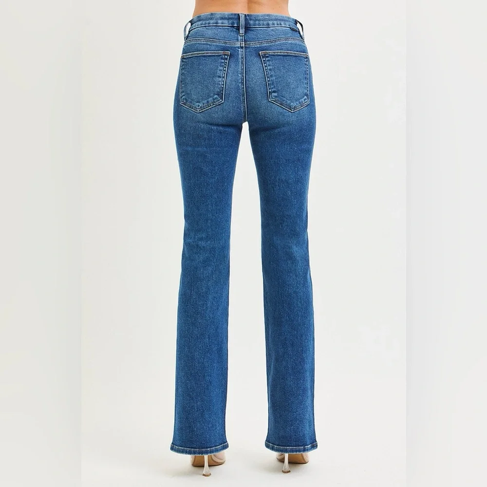 RISEN High Rise Bootcut Jeans With Distressed Details - Picture 5 of 7
